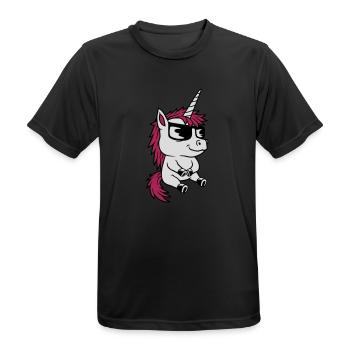 Cool Sunglasses Unicorn Comic - Men's Breathable T-Shirt - black - Front - AI Model Male 178 light (178cm)