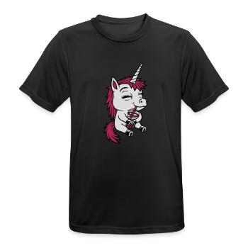 Boba Tee trinkendes Einhorn - Männer T-Shirt atmungsaktiv - Schwarz - Vorne - AI Model Male 178 light (178cm)