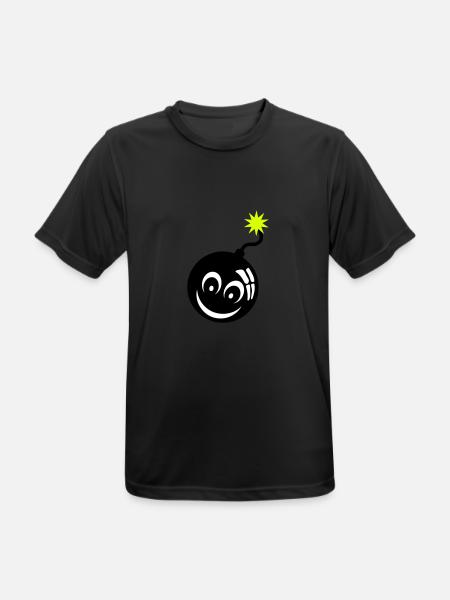 bomb smiley bomb wick 907 - Men's Breathable T-Shirt - black