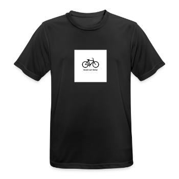 Immer auf Achse, Bike Vibes Shirt, Cycling Tee, - Männer T-Shirt atmungsaktiv - Schwarz - Vorne - AI Model Male 178 light (178cm)