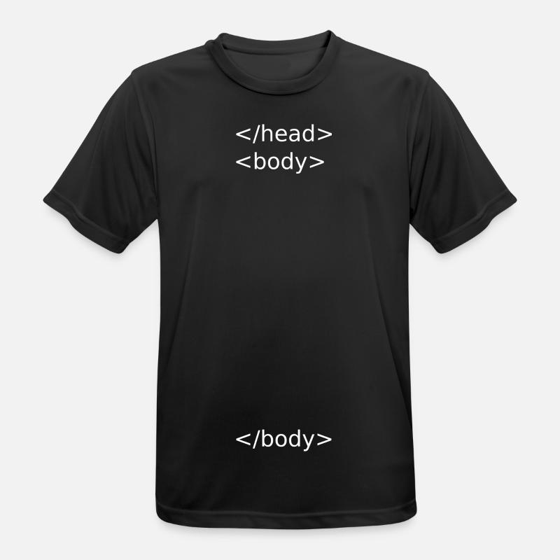 html Kopfkörper - Männer T-Shirt atmungsaktiv - Schwarz