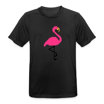 Flamingo PIxel Art - Men's Breathable T-Shirt - black - Front - AI Model Male 178 light (178cm)