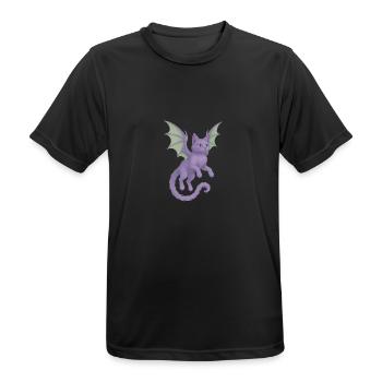 Katzendrache - Männer T-Shirt atmungsaktiv - Schwarz - Vorne - AI Model Male 178 light (178cm)