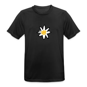 Edelweiss - Männer T-Shirt atmungsaktiv - Schwarz - Vorne - AI Model Male 178 light (178cm)