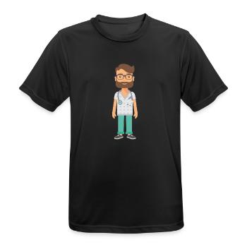 médecin - T-shirt respirant Homme - noir - Devant - AI Model Male 178 light (178cm)