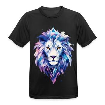 Lion Lion Head Cosmic Galaxy Universe Art - Men's Breathable T-Shirt - black - Front - AI Model Male 178 light (178cm)