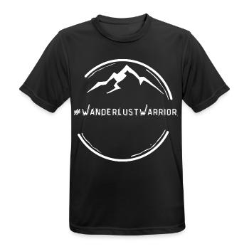 Wanderlust Warrior – Für Abenteuerlustige - Männer T-Shirt atmungsaktiv - Schwarz - Vorne - AI Model Male 178 light (178cm)