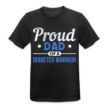 Diabétiques T1D diabète cadeau - T-shirt respirant Homme - noir - Devant - AI Model Male 178 light (178cm)