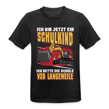 Bagger Schulbeginn Schulanfänger Schulkind - Männer T-Shirt atmungsaktiv - Schwarz - Vorne - AI Model Male 178 light (178cm)