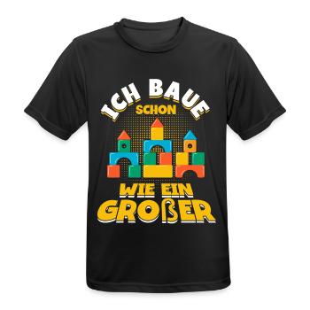 Bauen Klemmbaustein Klemmbausteine - Männer T-Shirt atmungsaktiv - Schwarz - Vorne - AI Model Male 178 light (178cm)