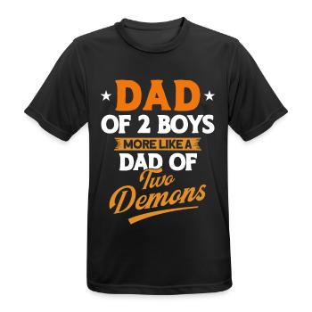 Démons Père Papa Deux Garçons - T-shirt respirant Homme - noir - Devant - AI Model Male 178 light (178cm)