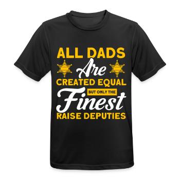 Bester Papa Hilfssheriff Papa Vater - Männer T-Shirt atmungsaktiv - Schwarz - Vorne - AI Model Male 178 light (178cm)