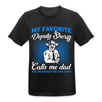 Papa Assistant Sheriff Papa Father - Men's Breathable T-Shirt - black - Front - AI Model Male 178 light (178cm)
