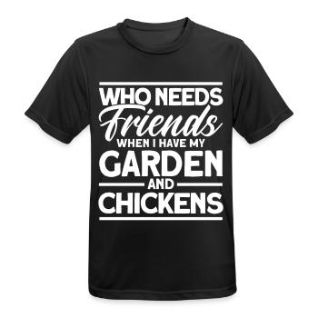 Gardening Gardener Chicken Farmer Chicken Feeder - Men's Breathable T-Shirt - black - Front - AI Model Male 178 light (178cm)