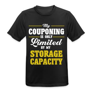 Coupon Shopper Discount Couponer Vente à prix réduit - T-shirt respirant Homme - noir - Devant - AI Model Male 178 light (178cm)