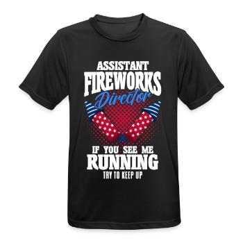 Drôle de feu d’artifice pyrotechnicien disant - T-shirt respirant Homme - noir - Devant - AI Model Male 178 light (178cm)