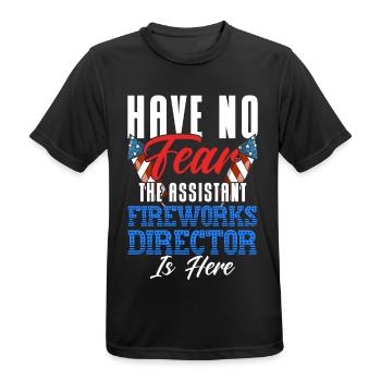 Drôle de feu d’artifice pyrotechnicien disant - T-shirt respirant Homme - noir - Devant - AI Model Male 178 light (178cm)