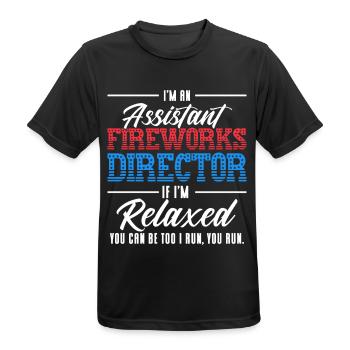Drôle de feu d’artifice pyrotechnicien disant - T-shirt respirant Homme - noir - Devant - AI Model Male 178 light (178cm)