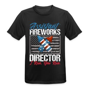 Drôle de feu d’artifice pyrotechnicien disant - T-shirt respirant Homme - noir - Devant - AI Model Male 178 light (178cm)