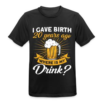20. Geburtstag Bier Trinken Mutter Mama - Männer T-Shirt atmungsaktiv - Schwarz - Vorne - AI Model Male 178 light (178cm)