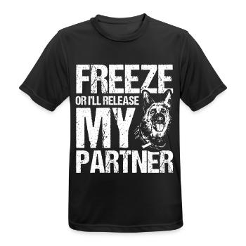 German Shepherd Police Dog Police Dog - Men's Breathable T-Shirt - black - Front - AI Model Male 178 light (178cm)