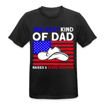 Papa Policier Du Service de Police Policier - T-shirt respirant Homme - noir - Devant - AI Model Male 178 light (178cm)