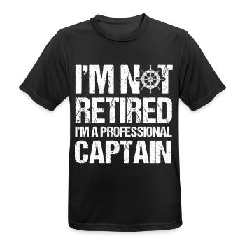Capitaines de bateau à la retraite - T-shirt respirant Homme - noir - Devant - AI Model Male 178 light (178cm)