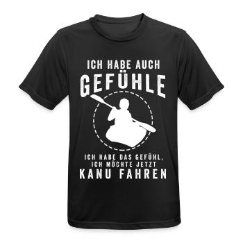 Kanu Wildwasser - Männer T-Shirt atmungsaktiv - Schwarz - Vorne - AI Model Male 178 light (178cm)