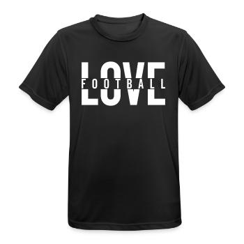 LOVE FOOTBALL USA American Football - Männer T-Shirt atmungsaktiv - Schwarz - Vorne - AI Model Male 178 light (178cm)