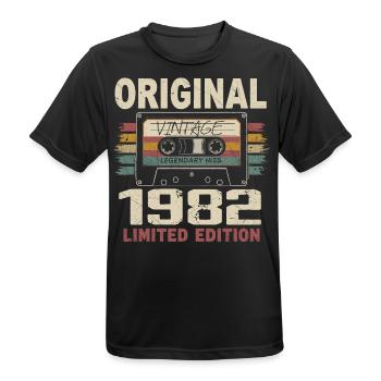 1982 Geburtstagsgeschenk 1982 Jahrgang 1982 Retro - Männer T-Shirt atmungsaktiv - Schwarz - Vorne - AI Model Male 178 light (178cm)