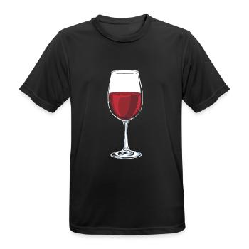 Vin alcool alcool verre à vin rouge vin vin vin - T-shirt respirant Homme - noir - Devant - AI Model Male 178 light (178cm)