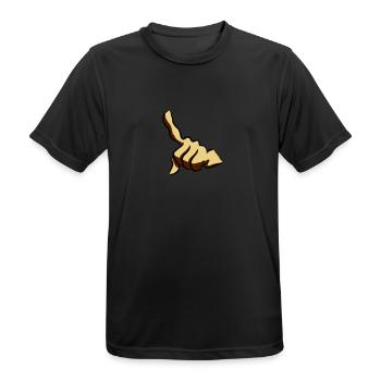Hand zeigefinger - Männer T-Shirt atmungsaktiv - Schwarz - Vorne - AI Model Male 178 light (178cm)