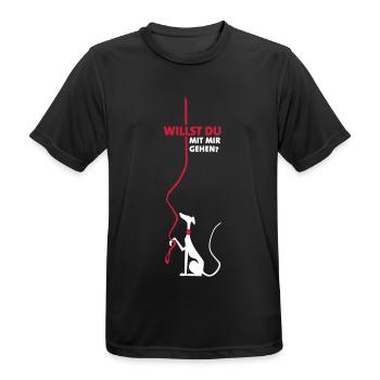 Willst Du - Männer T-Shirt atmungsaktiv - Schwarz - Vorne - AI Model Male 178 light (178cm)