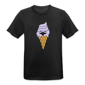 ice cream with moustache - Eis mit Bart - Männer T-Shirt atmungsaktiv - Schwarz - Vorne - AI Model Male 178 light (178cm)
