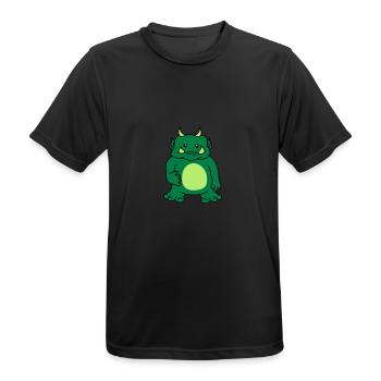 mignon oger doux Ork troll monstre bizarre drôle p - T-shirt respirant Homme - noir - Devant - AI Model Male 178 light (178cm)