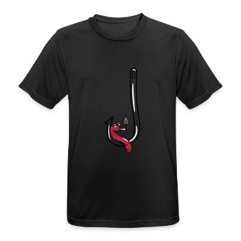 joint des mauvaises herbes drôle de ver de pêche - T-shirt respirant Homme - noir - Devant - AI Model Male 178 light (178cm)