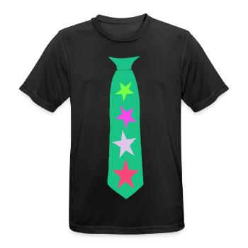 Tie Green with Stars - Jolie célébration - T-shirt respirant Homme - noir - Devant - AI Model Male 178 light (178cm)