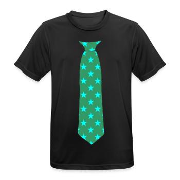 Krawatte Sterne mint gruen - Männer T-Shirt atmungsaktiv - Schwarz - Vorne - AI Model Male 178 light (178cm)