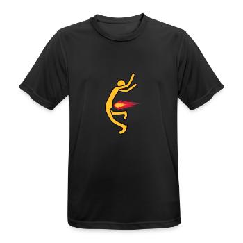 Fire Fart - Männer T-Shirt atmungsaktiv - Schwarz - Vorne - AI Model Male 178 light (178cm)