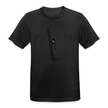 climb & fall - Männer T-Shirt atmungsaktiv - Schwarz - Vorne - AI Model Male 178 light (178cm)