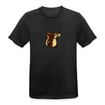 Squirrel foster joy - Men's Breathable T-Shirt - black - Front - AI Model Male 178 light (178cm)
