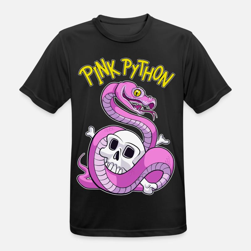 Pink Python - Männer T-Shirt atmungsaktiv - Schwarz