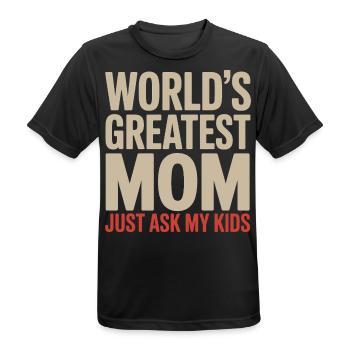 La plus grande maman du monde Demandez à mes enfants - T-shirt respirant Homme - noir - Devant - AI Model Male 178 light (178cm)
