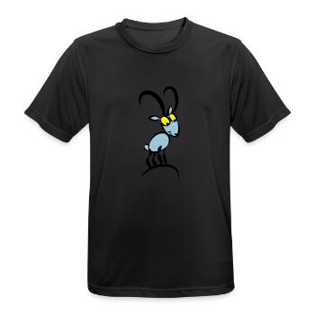 Steinbocky - Männer T-Shirt atmungsaktiv - Schwarz - Vorne - AI Model Male 178 light (178cm)