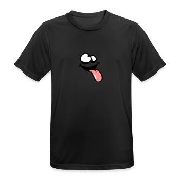 zunge raus augen verwirrt crazy comic cartoon gesi - Männer T-Shirt atmungsaktiv - Schwarz - Vorne - AI Model Male 178 light (178cm)
