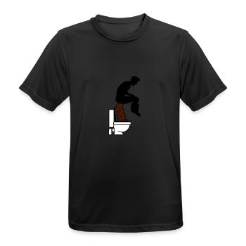 loo toilettes énorme gros gâteaux merde de toilett - T-shirt respirant Homme - noir - Devant - AI Model Male 178 light (178cm)