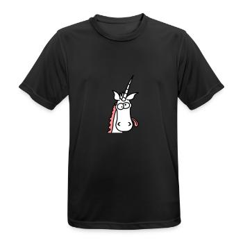 Crazy Unicorn Head - Men's Breathable T-Shirt - black - Front - AI Model Male 178 light (178cm)