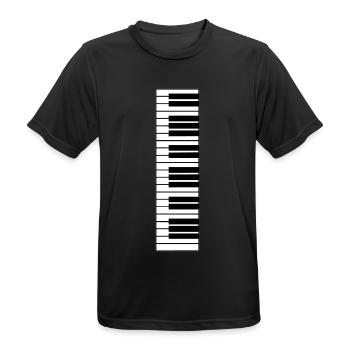 piano, piano keyboard - T-shirt respirant Homme - noir - Devant - AI Model Male 178 light (178cm)
