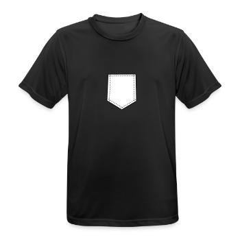 Brusttasche für T-Shirts (Farbauswahl) - Männer T-Shirt atmungsaktiv - Schwarz - Vorne - AI Model Male 178 light (178cm)