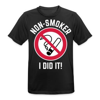 Non-Smoker – I Did It! (3C / W) - Men's Breathable T-Shirt - black - Front - AI Model Male 178 light (178cm)